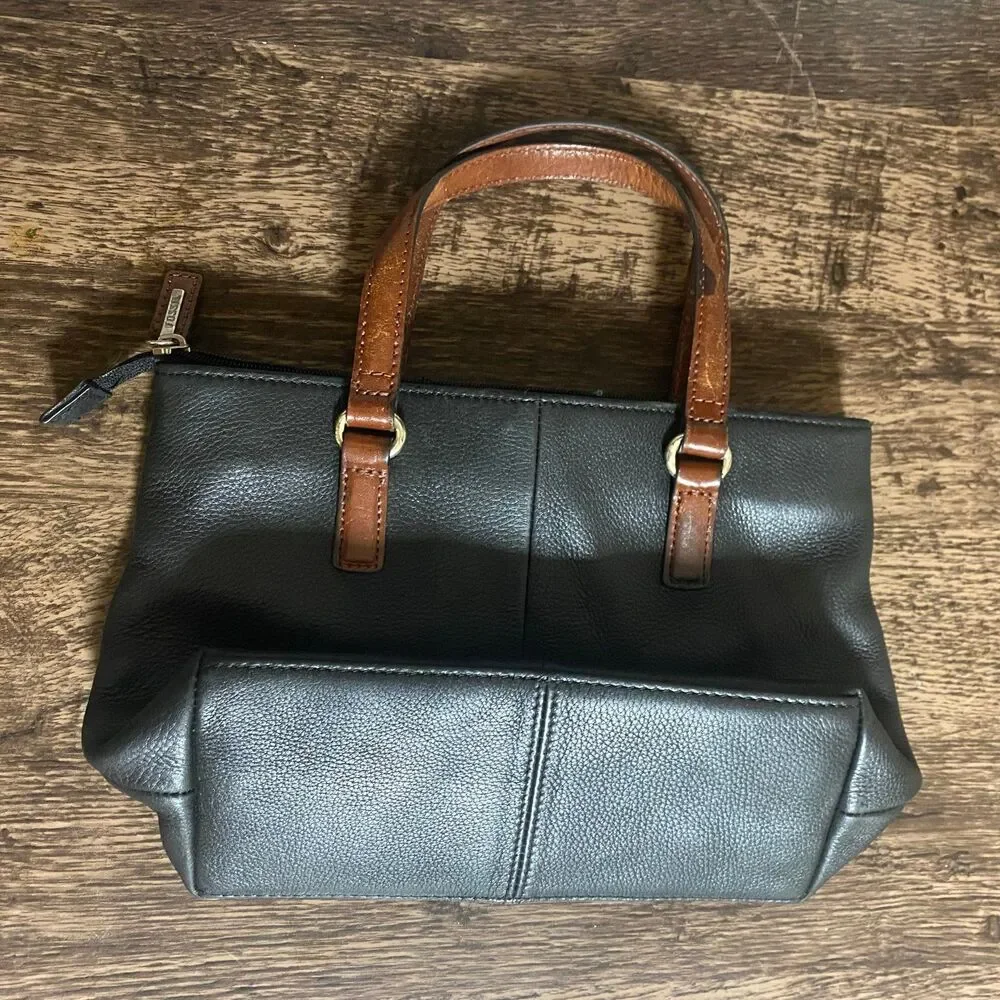 Fossil Mini Bag Black with Brown Accents